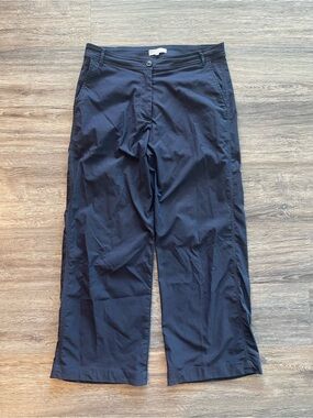 Anatomie | Navy Blue Adjustable Waist Wide Leg Lightweight Pant Stretch Travel